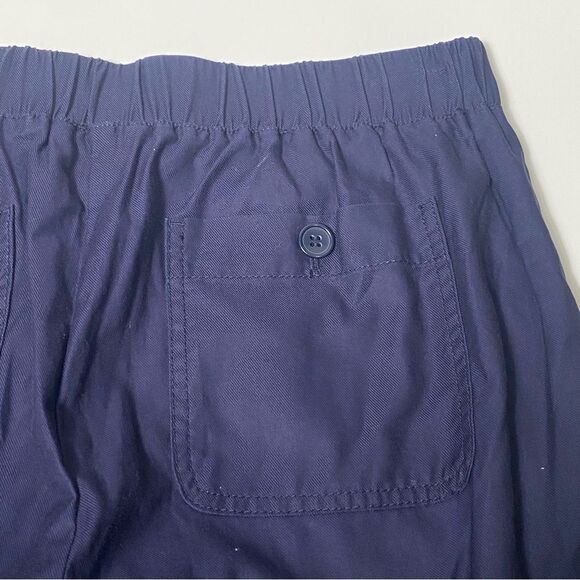Talbots Navy Blue Cotton/Lyocell Elastic Waist Roll Tab Pants Women's Size 10 - Picture 4 of 14